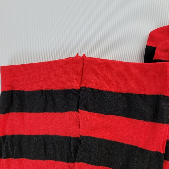 Women Red Black Striped Tights Stockings Christmas Steampunk Cosplay Pantyhose. - Picture 6 of 9